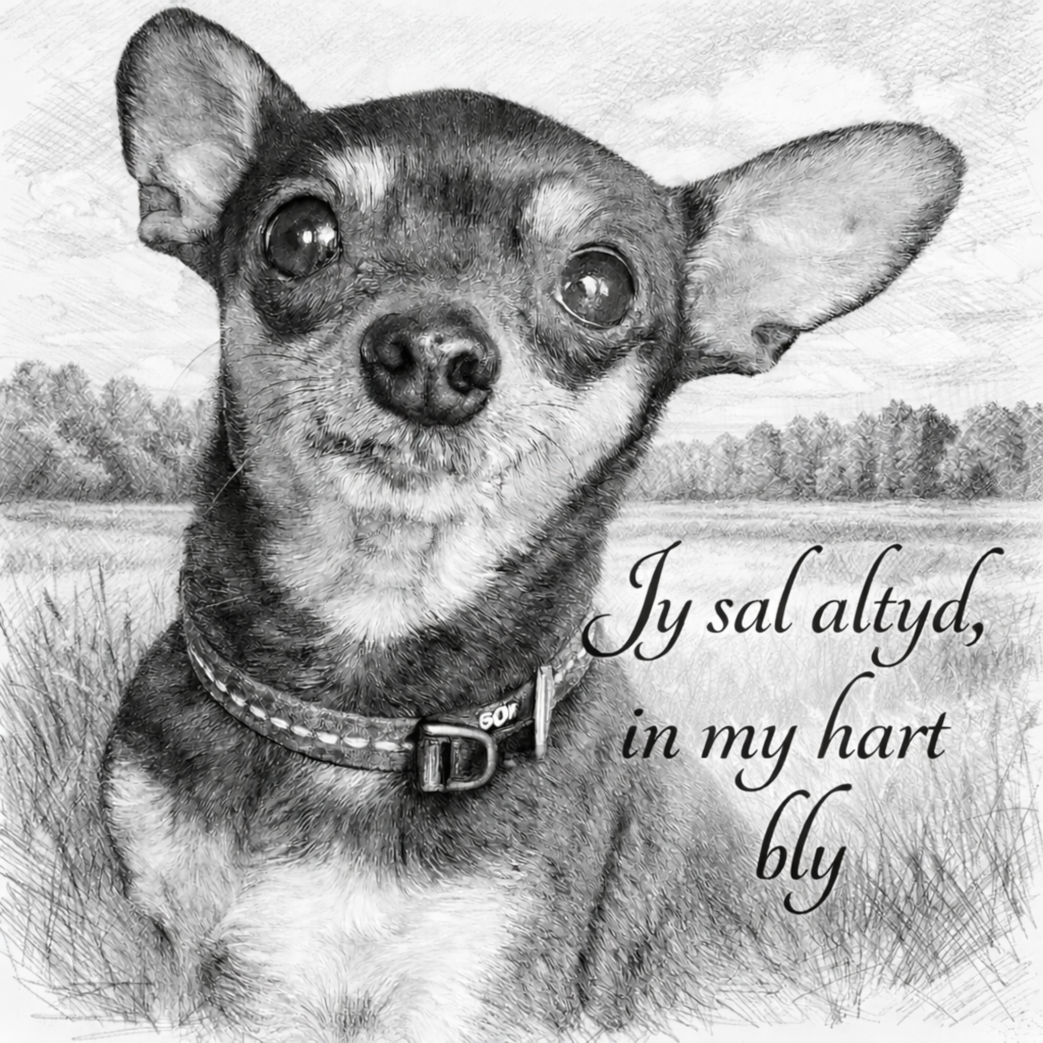 Owner and dog engraved example